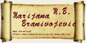 Marijana Branivojević vizit kartica